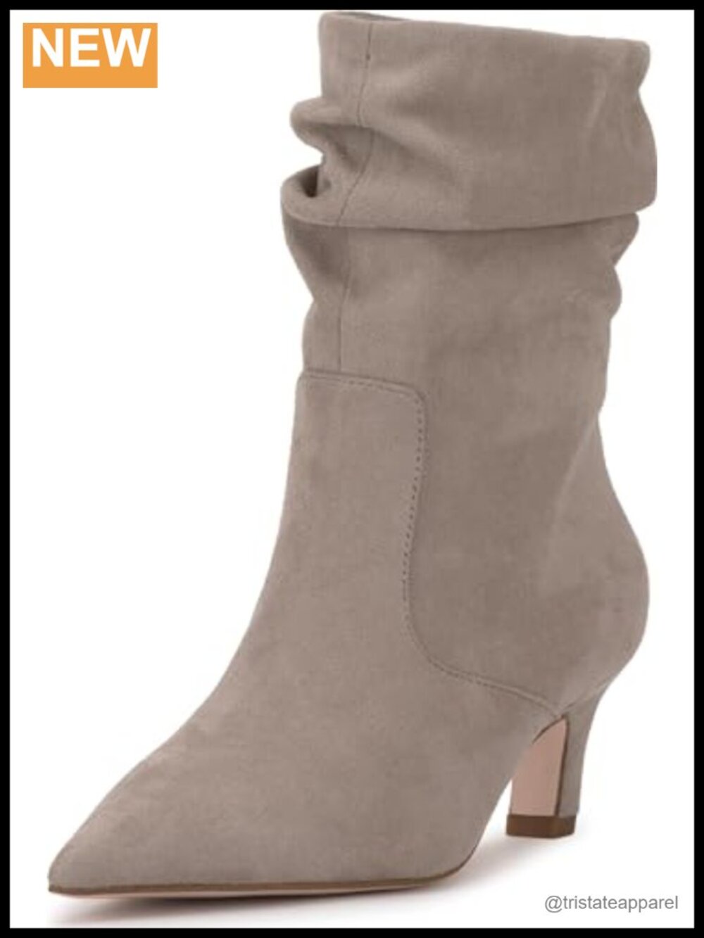 Jessica Simpson Vyluna Faux Suede Kitten Heel Ankle Booties Pointed Toe Pull-On